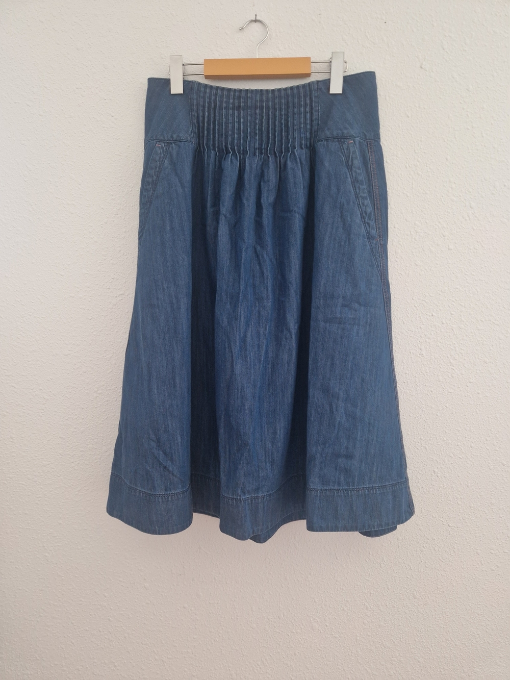White Stuff Denim A-Line Midi Skirt - Blue